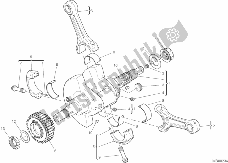 All parts for the Connecting Rods of the Ducati Supersport S Brasil 937 2019